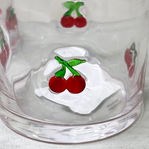 3 Cherry Icon Juice Drinking Glass Set - Picture 2 of 3